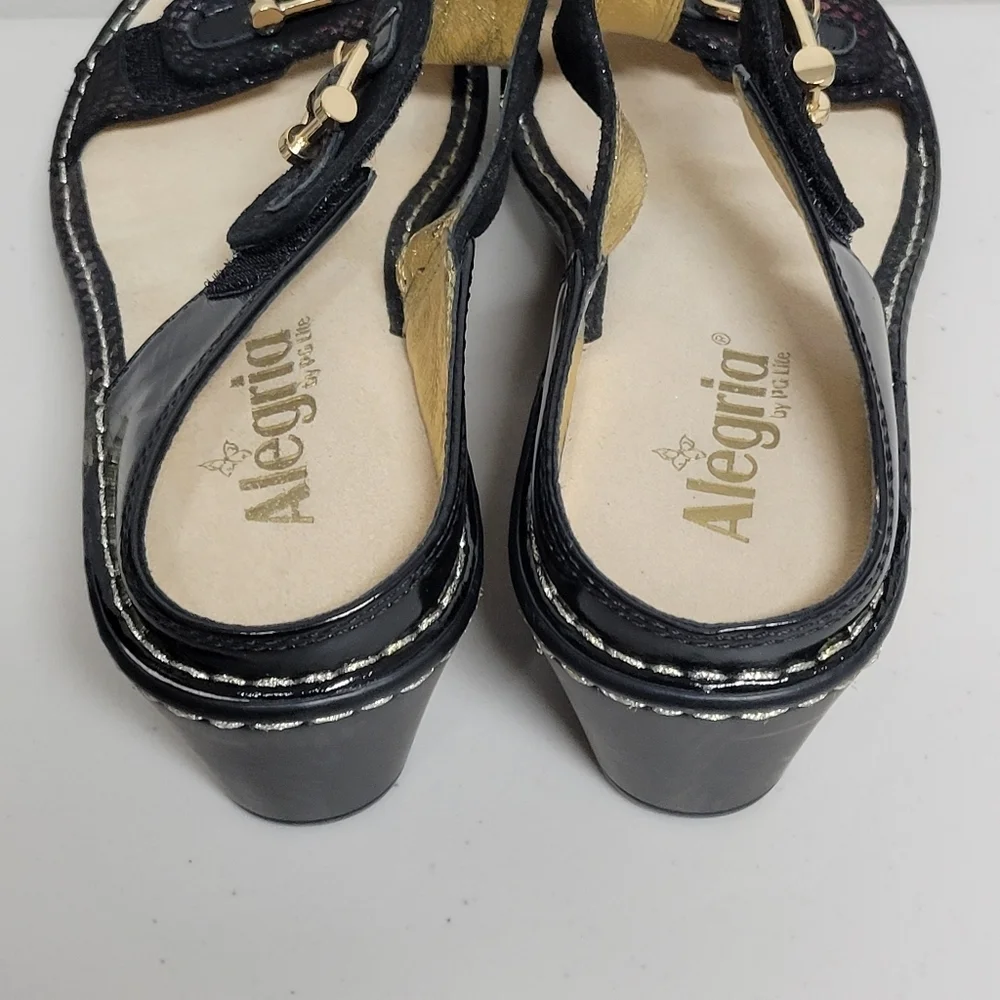 Alegria Lara Gemboree Irisdescent Wedge Sandals Size 40.
